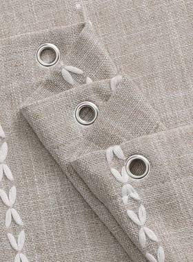 330克波米亚农舍浴20240721帘防水亚麻与织西物浴帘流苏复古乡村