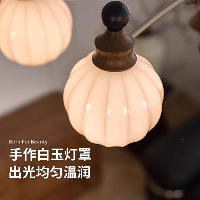 白蜡木法式中KBF古风客灯vi吊ntge大厅厅主a灯复古卧室灯中山灯具