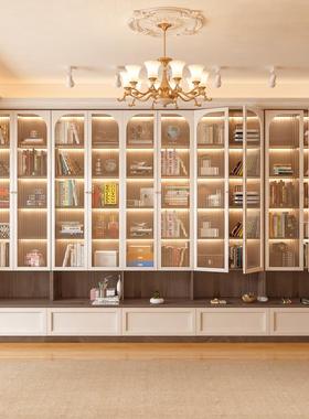 W7木儿童满墙实书柜37140定制体到客厅书架收纳整一墙组顶合电