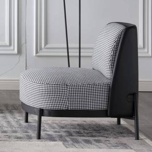 式 极简单人沙发座椅简意约格千鸟皮计布沙发椅SF2009设师酒店洽谈