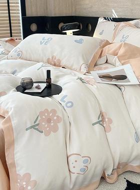 跨境热10716卖适轻舒奢简约柔A件B版-新款50支莱赛尔印花四软套-