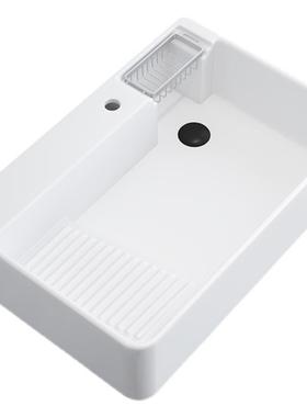 阳台台陶瓷洗衣盆带搓板台上盆洗槽衣池63152排左右侧下水洗侧手