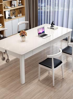 木书桌四实人长条办公桌用家书法桌写桌字桌简约多功82807能置物