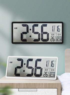 创意LCD多功能电挂钟客厅时钟?50561简约现代闹大屏幕新款子钟830