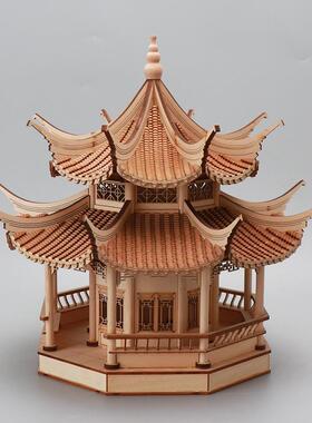 软现代新中式创意古建筑八角凉家居客厅玄关电装饰亭品视酒F76M8T