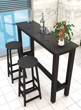 房吧台家用32164客厅阳台靠墙闲长桌椅定休厨制高家脚桌椅组合厂