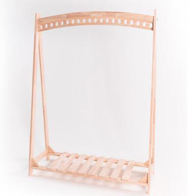 创意木013质展落面地衣架多孔卧室服装店示架陈列架双挂中岛工作