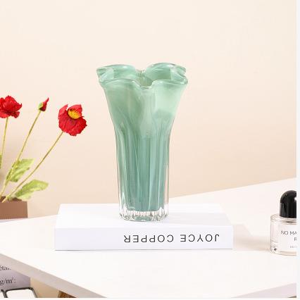 水现代简约玻璃花瓶艺术师系列创大QSY意玻培容器花插璃饰品白菜