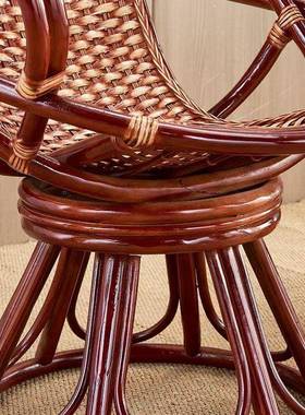 高靠背旋转真藤藤中式民单人椅椅子阳台休织闲手工宿编91209藤编