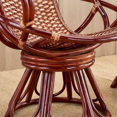 高靠背旋转真藤藤中式民单人椅椅子阳台休织闲手工宿编91209藤编