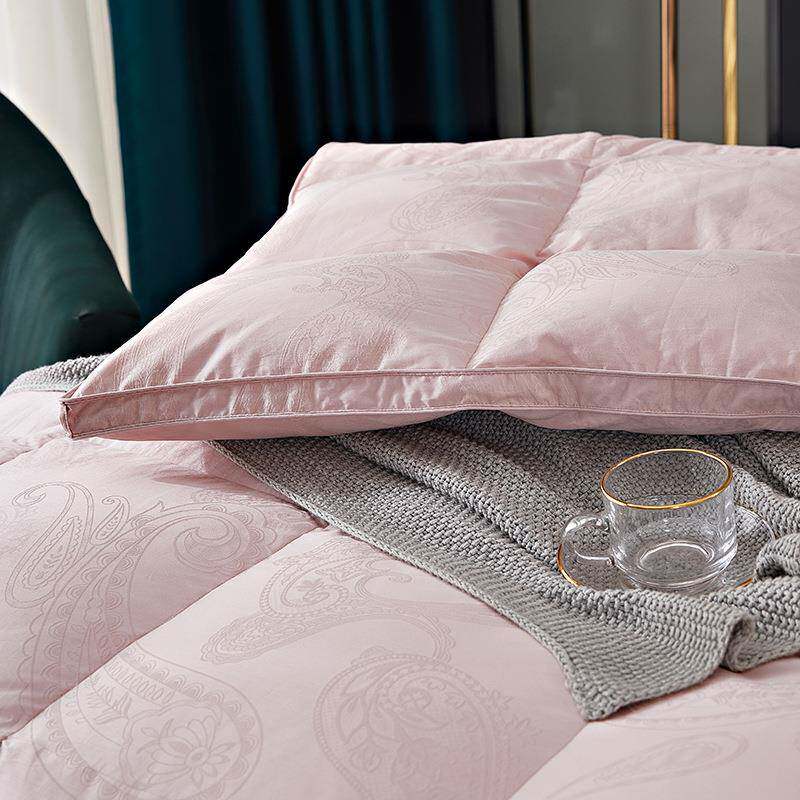 6支全棉大提花双层立羽绒被壳成品自充体绒自封口半SQ-xsl00翻新