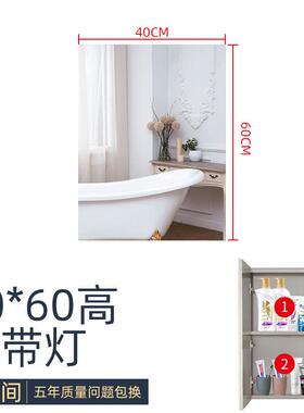 浴室柜不锈钢室镜间柜挂墙式洗手51892浴镜箱厕所镜子置物带架梳