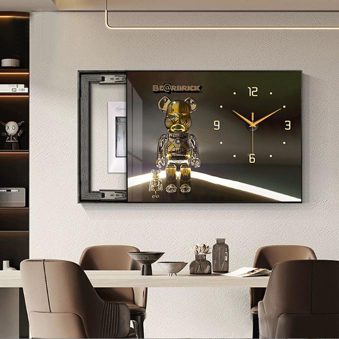 电表箱装饰画免孔现代简厅约遮挡箱客打开关电电表盒配电箱闸YUO