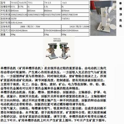 TXFX-1.5L实验室单槽浮选机  选煤实验室单元浮选试验