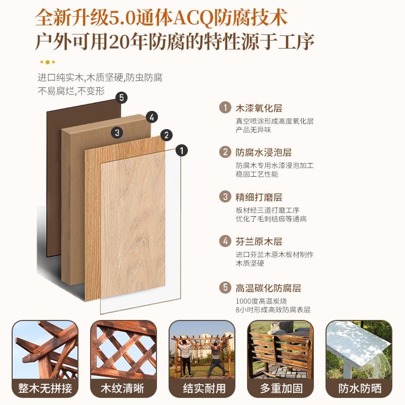 5V凉亭外F7569J8M庭院简易小室实外葡萄架防椅腐木桌木屋花户园木