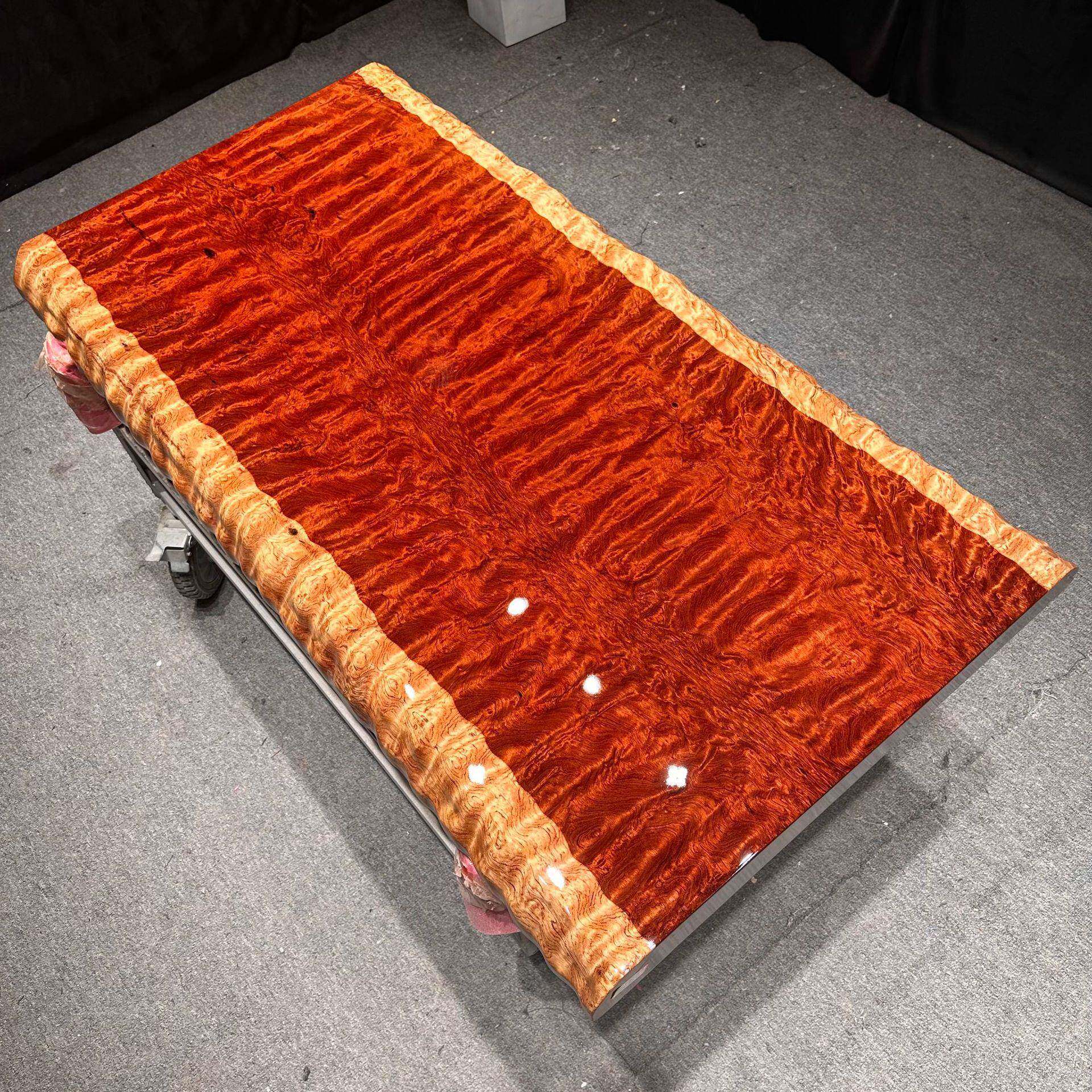 水波鬼脸纹茶巴原木实木整板大板会花议办公画案老板桌茶WVK桌台