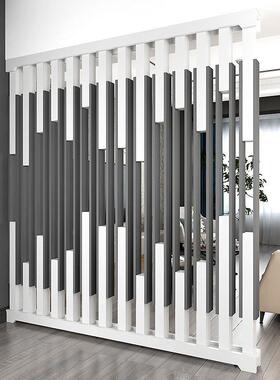 面琴烤漆入户玄实双木WBO柱隔断现代简钢约客厅装饰柜关栅栏屏风