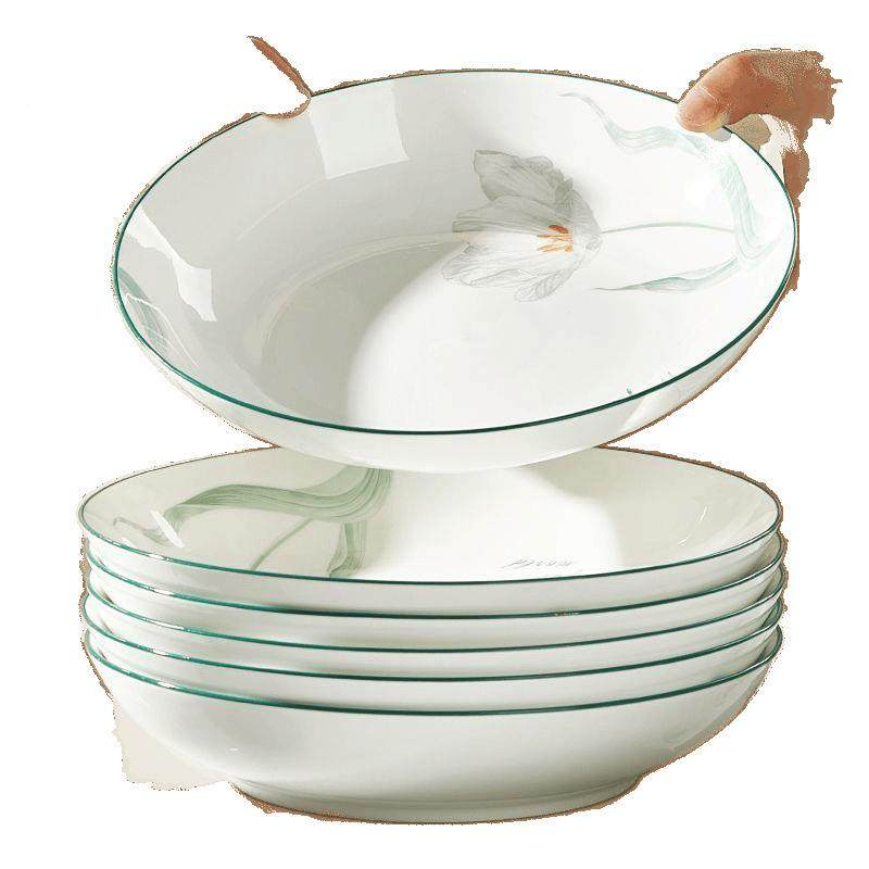 盘子家用菜盘餐2025新NHF款釉下陶碗瓷具小彩清新饭菜