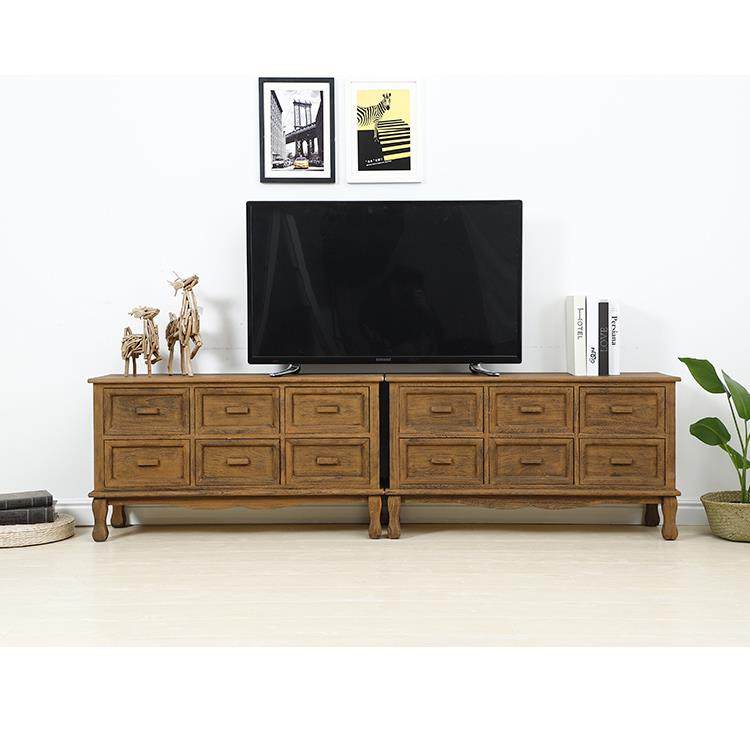 7K欧木式实电柜美式乡村收纳储物柜客实木彩色抽屉视厅收纳94224