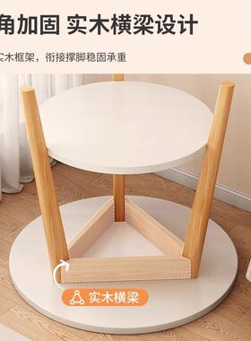 FOE小圆桌用圆形实木家腿几2025款出租屋用茶新小户型简约吃饭桌