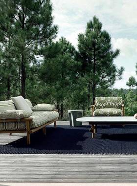 外沙发原木露天花户园庭院防茶腐柚木民宿闲室外家具防水CYA休实