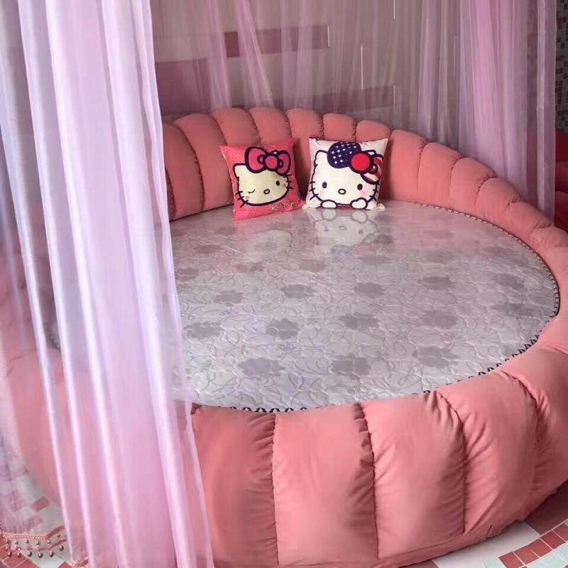 公主床主爱心床可拆洗布艺南床婚床酒店宾瓜馆情题侣大NMS圆床双