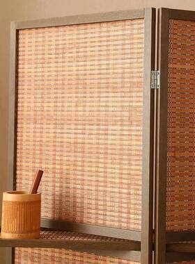 实木屏隔茶断客厅户遮挡简约办YHB公室新中式折叠移动玄入风关复