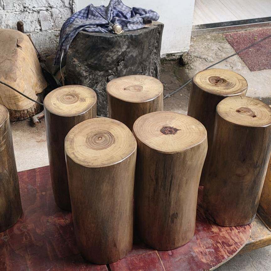 原木香樟木树桩木桩凳坐墩凳子花53004架根树雕茶几木大底实座墩子木墩