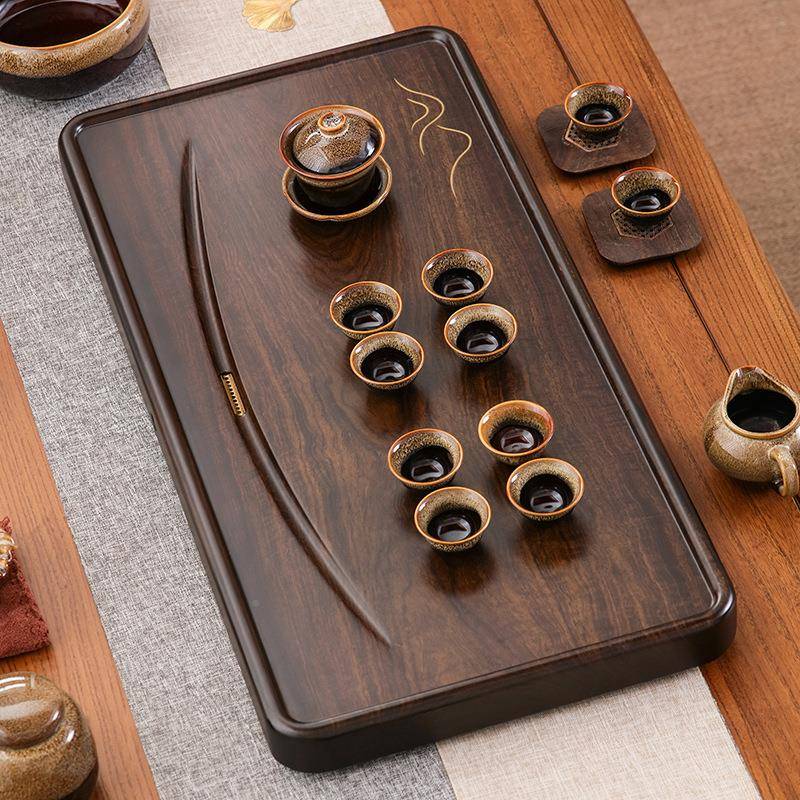 套檀实茶盘整块天然原木高LCU档装茶黑具排水家用简约客厅轻木奢
