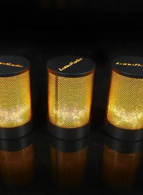 eld创HKT酒吧充电台灯装围饰意氛小夜灯清吧简约桌面网格蜂窝状桌