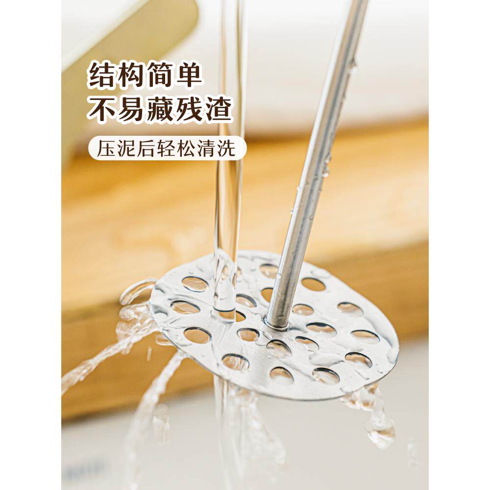 ?树可压胡桃木泥器土豆不钢碾压工食物婴儿72321辅锈食勺具按压捣