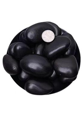 小石子石卵然黑色鹅卵天庭石院抛雨花石70614园林装饰小石头黑石