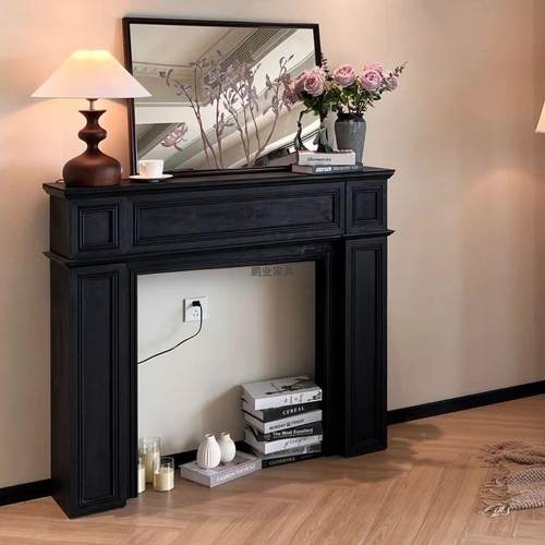 美客式复古欧式壁装饰柜装壁炉架炉雕饰花乡村民宿法式厅玄OOB关