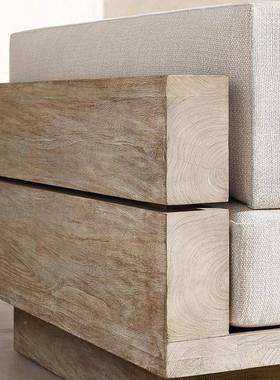 柚户外沙发庭23920院别楼顶露墅天防水木室外园花露台休闲实木组