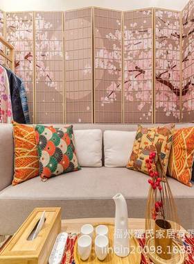 中式古景典玄隔断家居36332酒办店公关折叠屏风电视背双面移动新