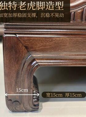 南1美紫金檀木新式30463纯实木床全实木.8主卧双米人大床仿古典雕中花