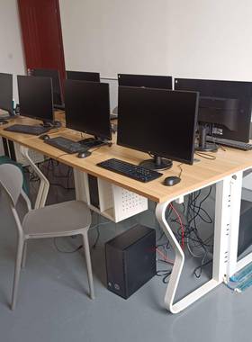 新款学校电教室学习媒桌电44197桌多体计机教室桌子脑机算房台式