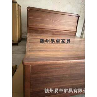 静音9548环床板实木木床黑胡桃实木床架木床新式纯实1米8中宽床保