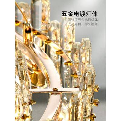 轻奢水晶大吊灯客厅灯202家2年新简XHJ1576约现代气房间卧室灯款