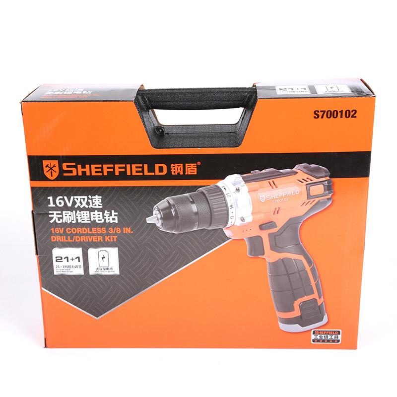 钢7盾S00102充电式电钻多功速能手电钻双电工无刷锂电电BIH钻16水