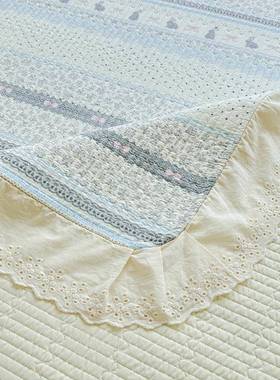 纯件棉床14593盖套花床边榻榻米被套三件四季款夹棉花全棉四套防