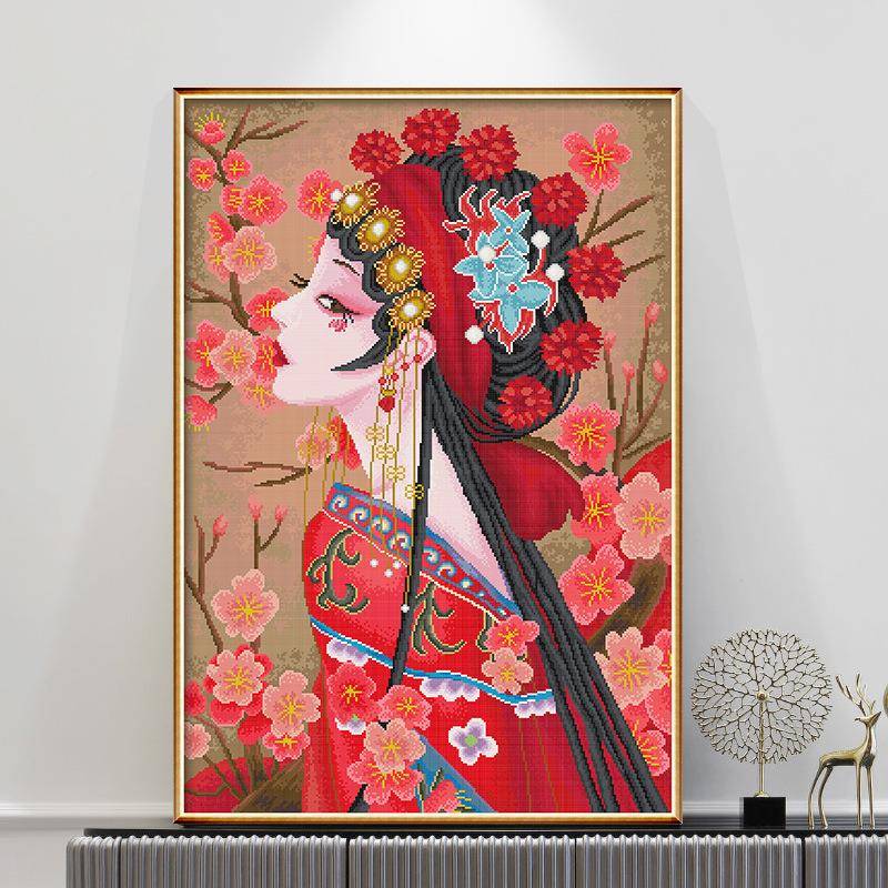 A5L满十绣字绣202新款线绣F87M75MT5京剧花旦古风美厅女客卧室小