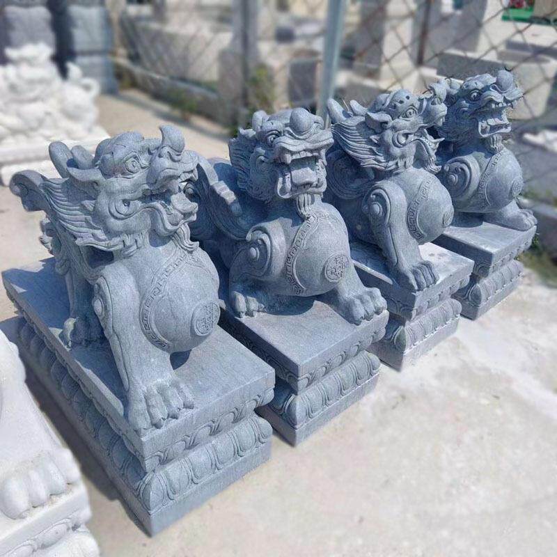 石雕貔貅一家用福庭院酒店门口财2356招纳摆件汉白玉貔貅动对物雕