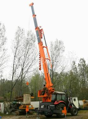 拖拉机改装吊车电线吨杆立四驱越55540柱野吊钻一体机6农用拖拉机