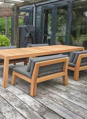 户外柚木桌椅院庭露天园防休闲家具花水别墅设计师防晒91152实木