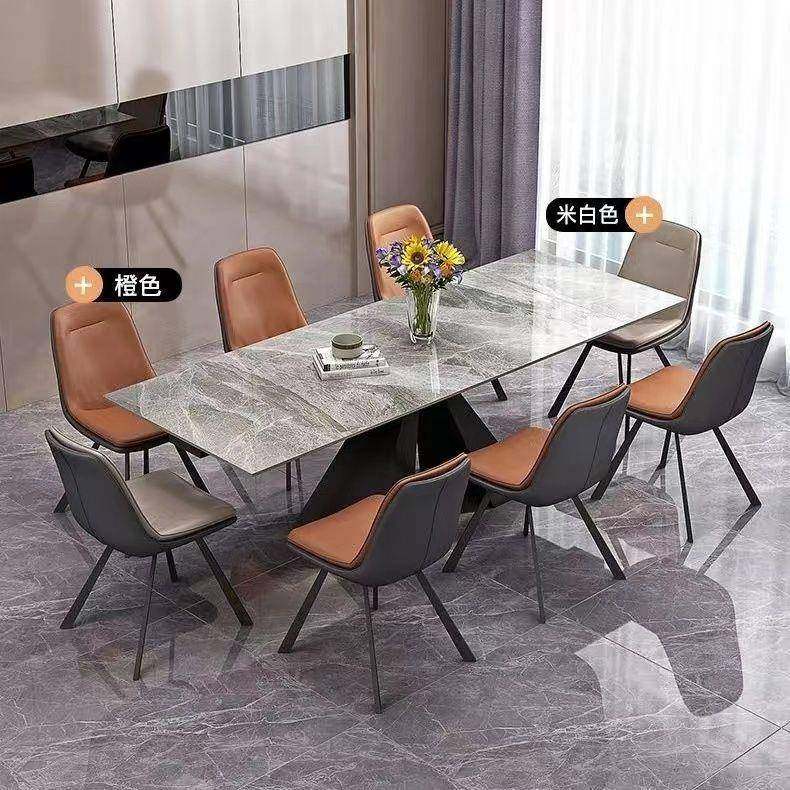 意KCS式轻板奢口岩防刮餐桌家用进小户型简约现叠代可伸缩折餐桌