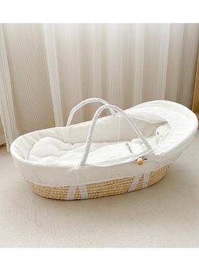 儿摇儿篮18727提篮便携小睡篮床中儿手提篮婴编躺椅手床工织