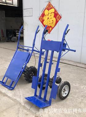 电动手推车19026鸡公车车农用上独轮拉粮工食平板车地推灰水泥料