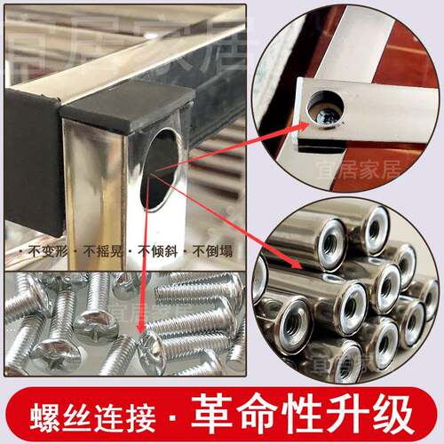 IL锈钢简易布衣柜架衣橱加构固全钢结折叠卧室防F758SJT5尘钢结实