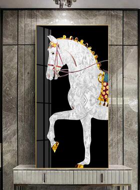 奢后轻现代简约墅电视柜玄走关廊过道竖版挂画高档别马轻奢装9834